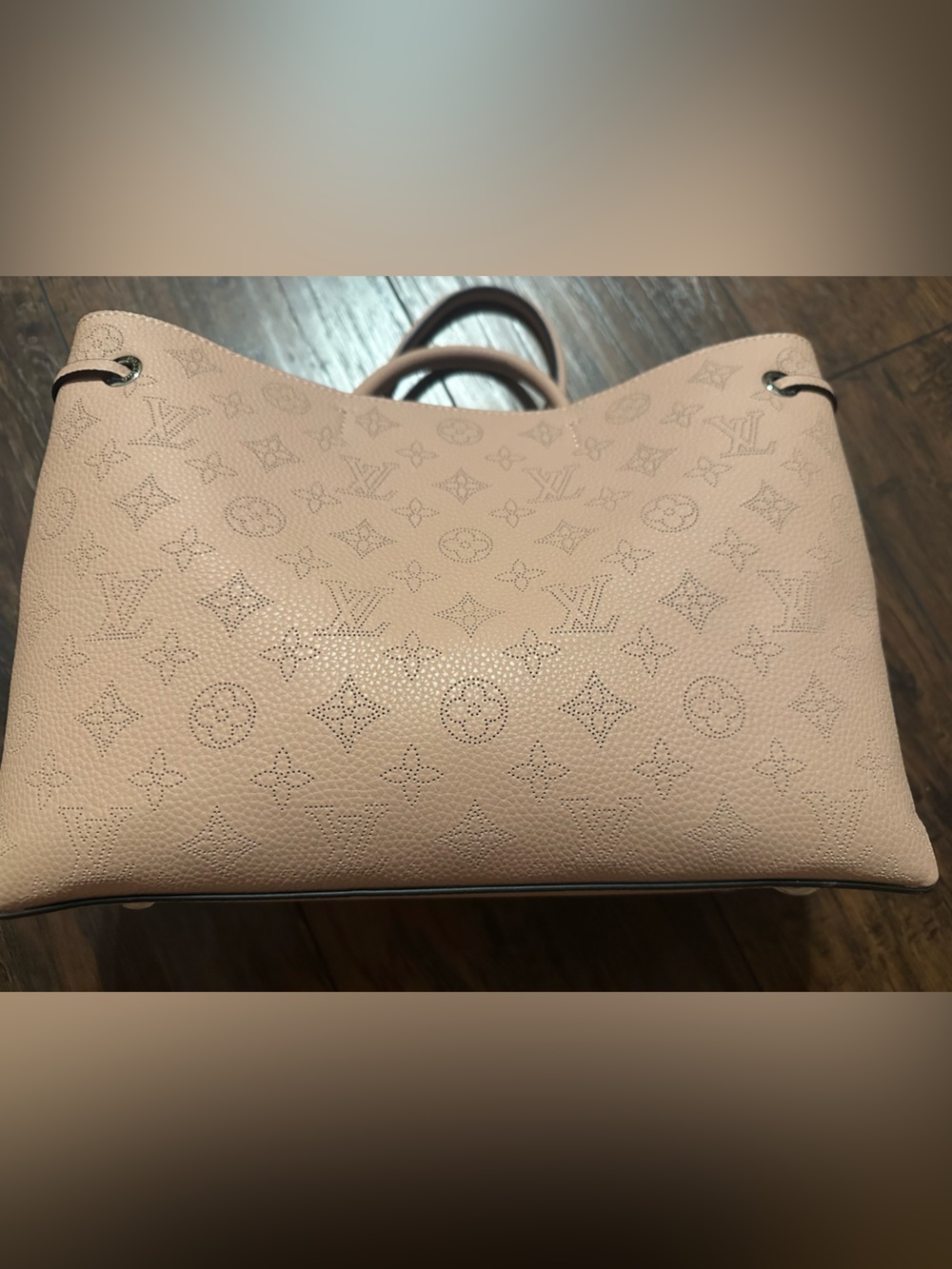 Pink Perforated Monogram Tote